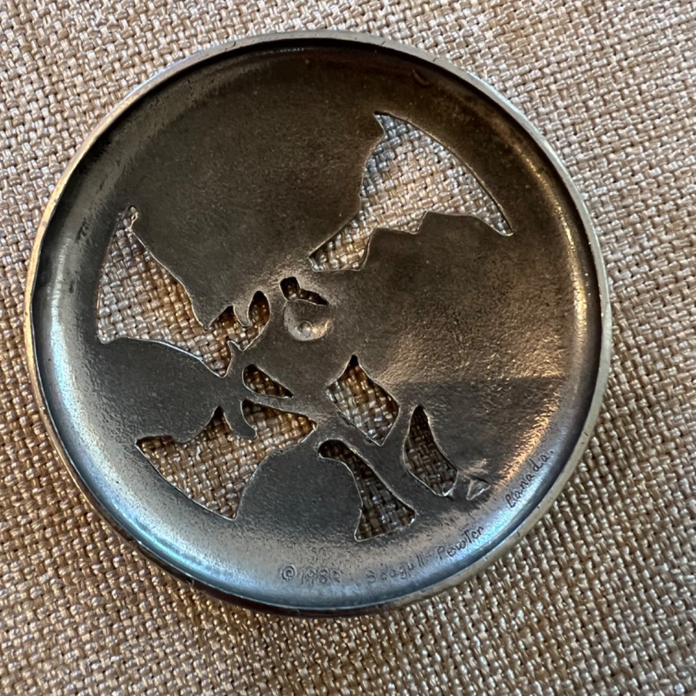 Potpourri Vintage 1988 Pewter and Glass Dish Trinket by Seagull Pewter of Canada - Picture 4 of 5